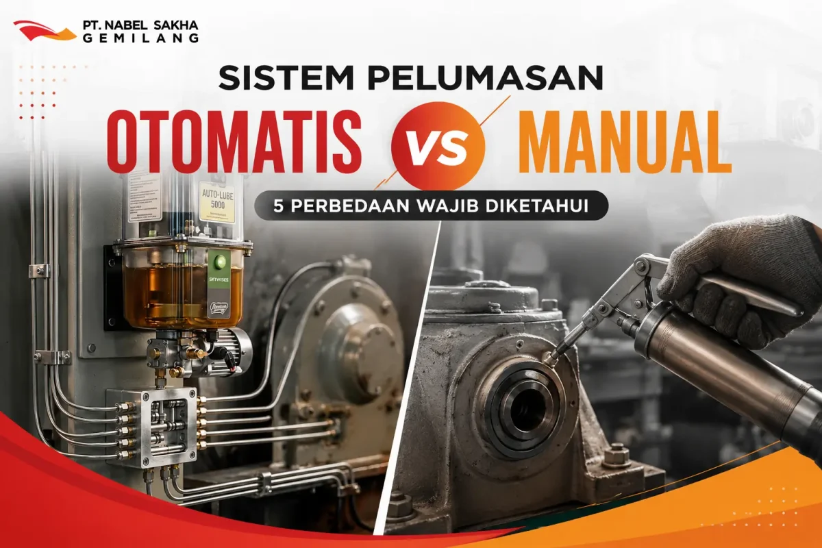 Perbandingan sistem pelumasan otomatis dan pelumasan manual pada mesin industri di pabrik