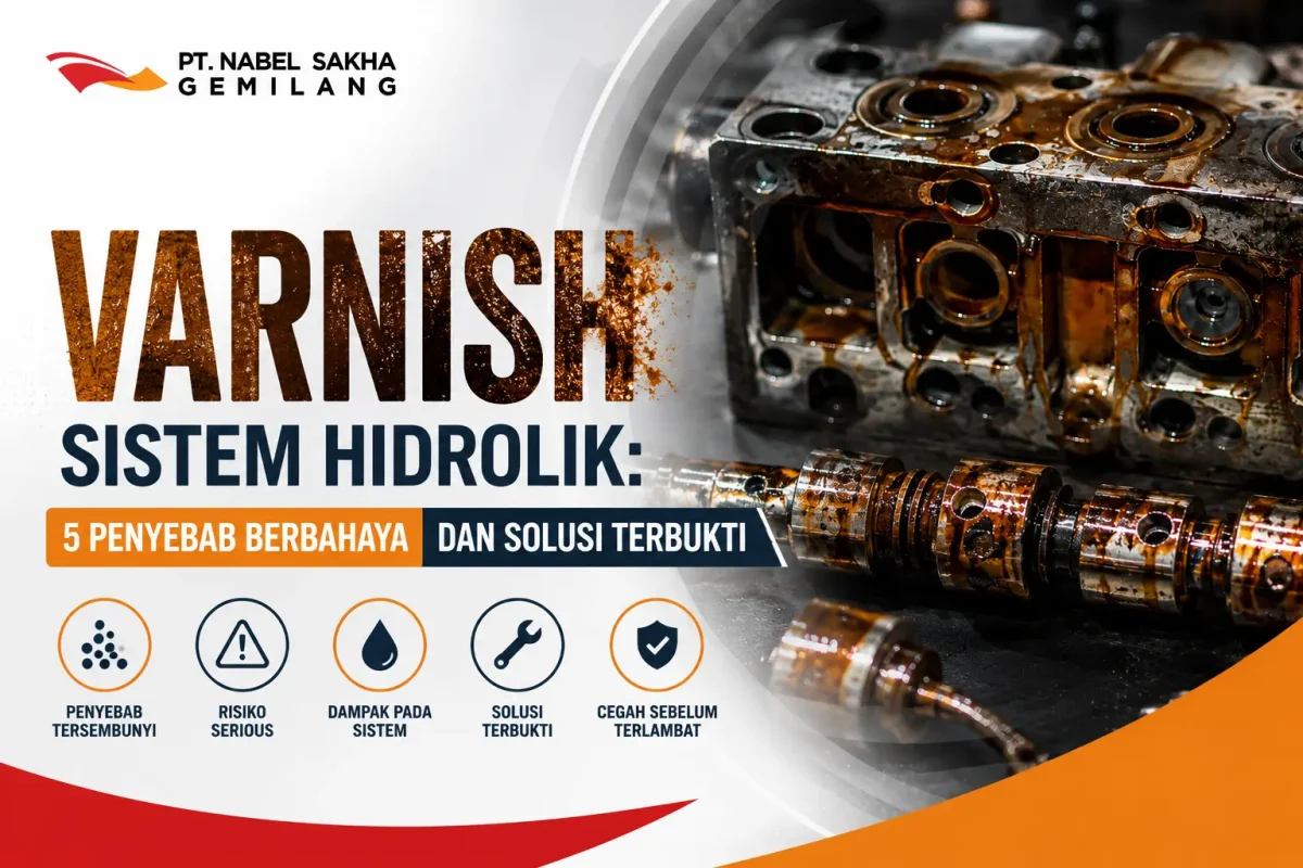 Varnish sistem hidrolik yang menempel pada spool valve dan menyebabkan kegagalan fungsi